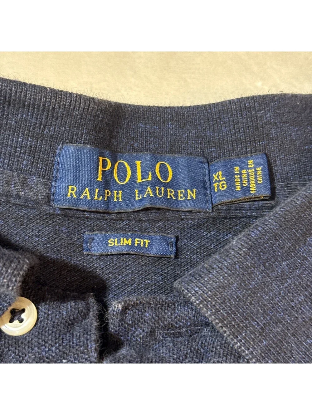Polo Ralph Lauren Polo Shirt Mens XL Blue Slim Fit Pony Logo Golf Casual